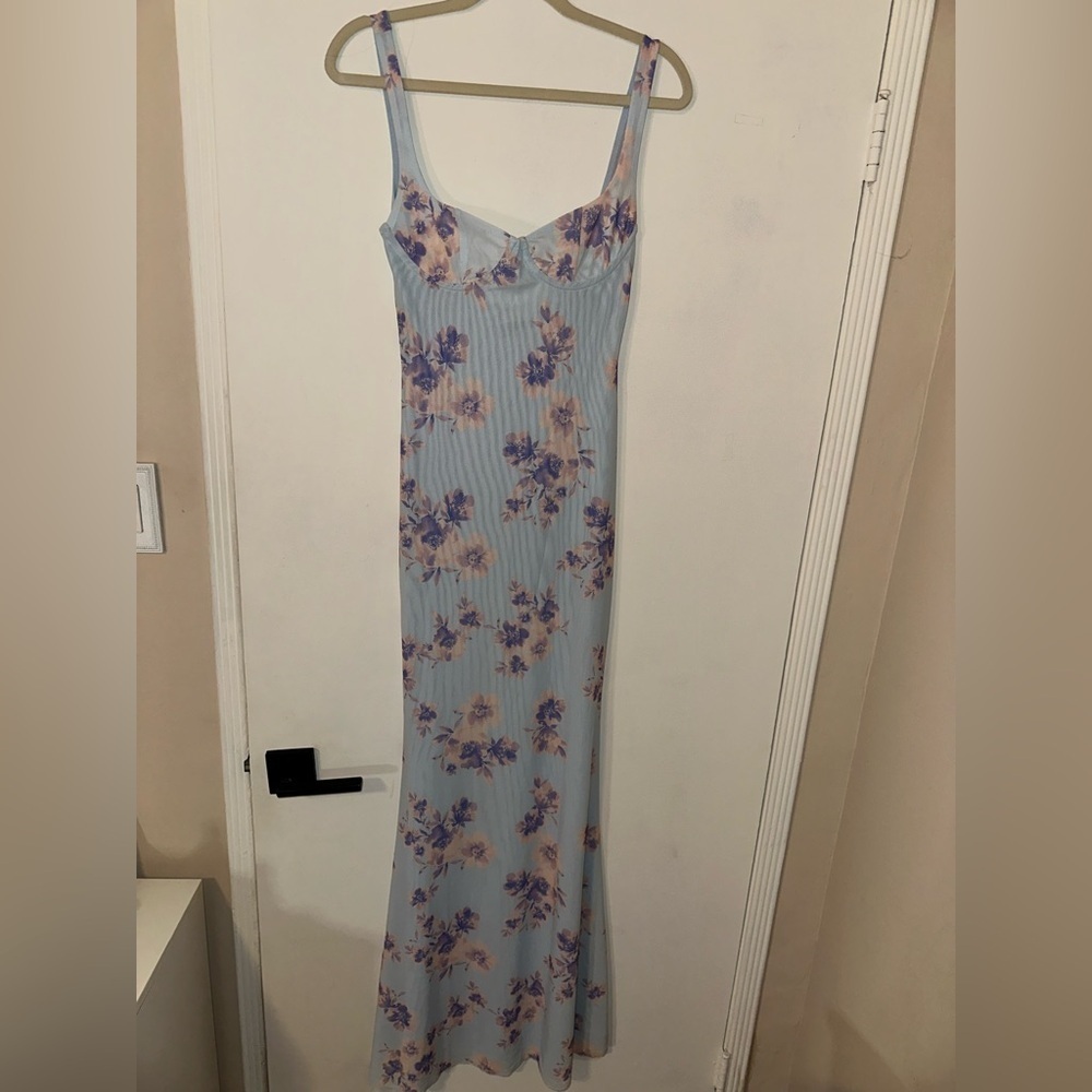 Peppermayo Exclusive Charity Maxi Floral Blue Dress Size US 2 - Picture 7 of 11